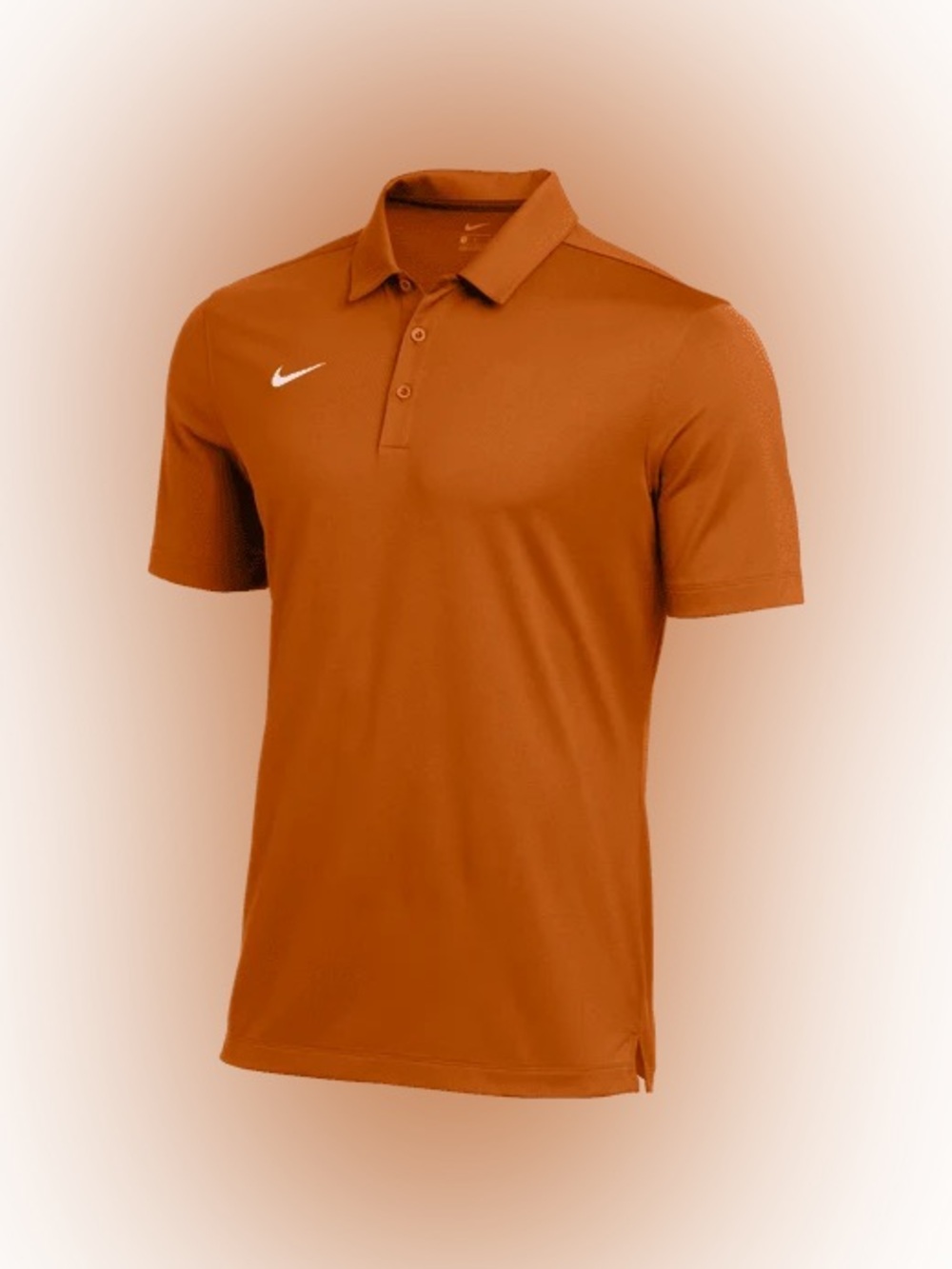 Nike Men's Orange Performance Polo with White Swoosh